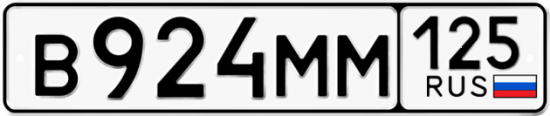 Купить номер на авто В924ММ 125