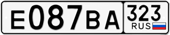 Купить номер на авто Е087ВА 323